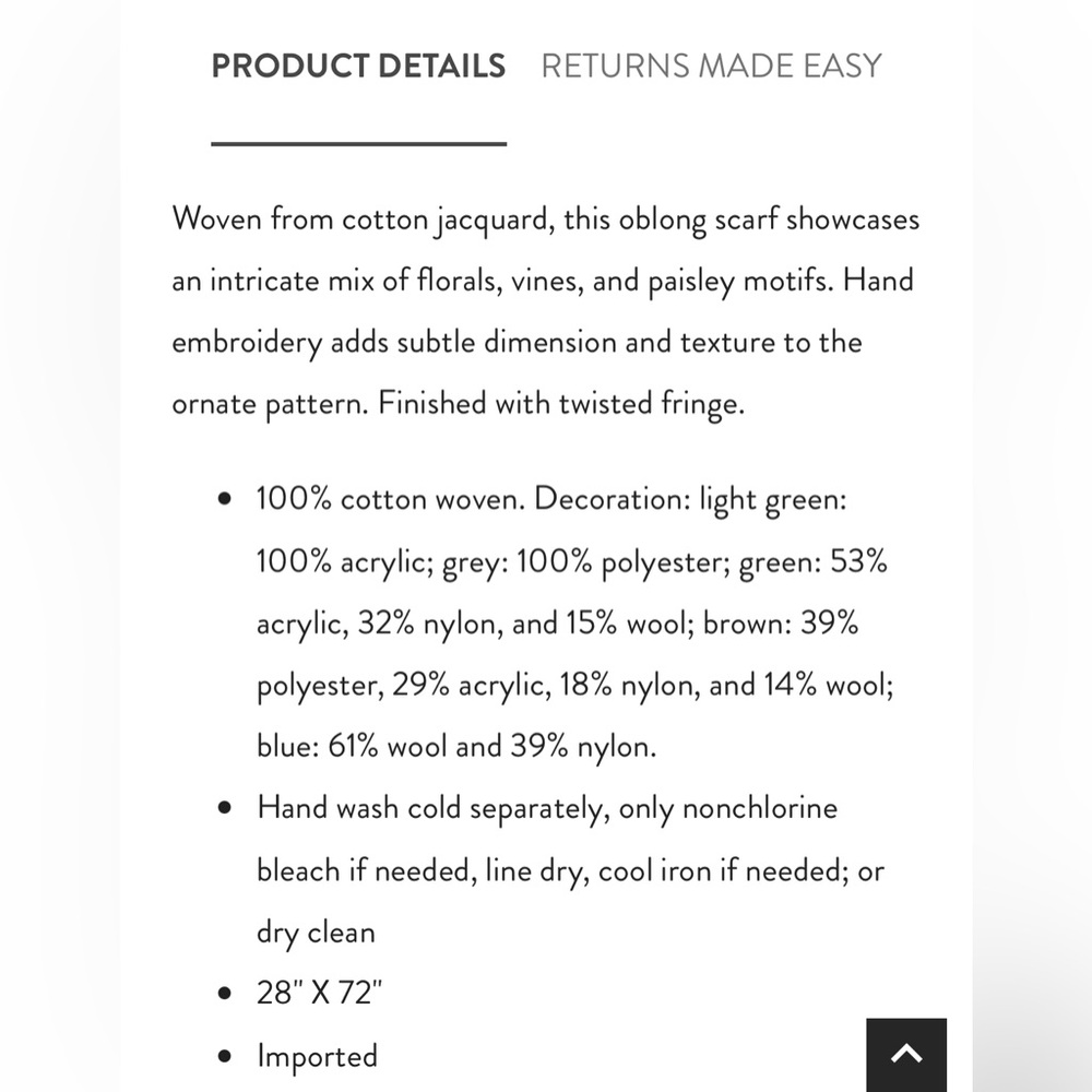 Jjill Hand Embroidered Jacquard Scarf in Blue Multi - Picture 4 of 4